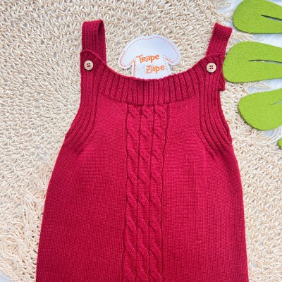 Jardineira de Linha Trança - Vermelho Jardineira de Linha Trança - Vermelho